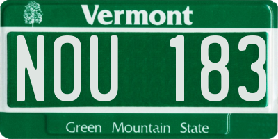 VT license plate NOU183