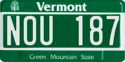 VT license plate NOU187
