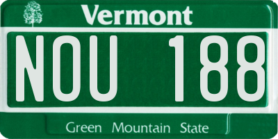 VT license plate NOU188