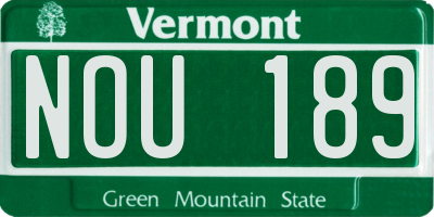 VT license plate NOU189