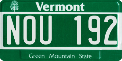 VT license plate NOU192