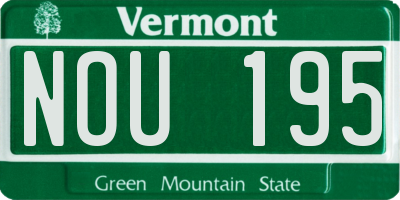 VT license plate NOU195