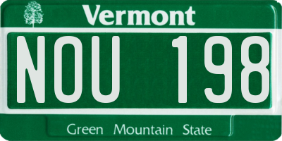 VT license plate NOU198