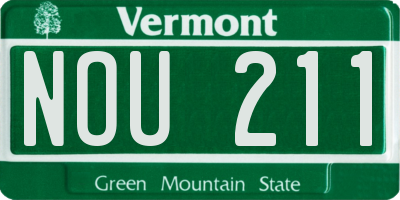 VT license plate NOU211