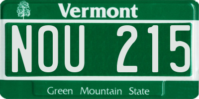 VT license plate NOU215