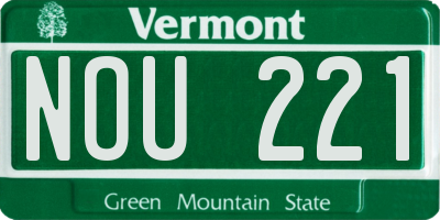 VT license plate NOU221