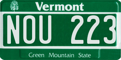 VT license plate NOU223