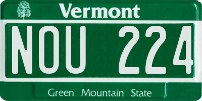 VT license plate NOU224