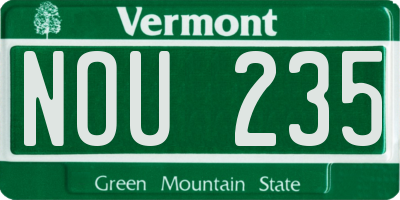 VT license plate NOU235