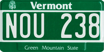 VT license plate NOU238