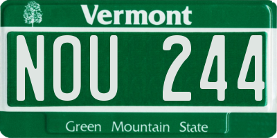 VT license plate NOU244