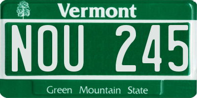 VT license plate NOU245
