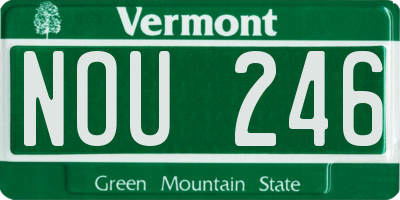 VT license plate NOU246