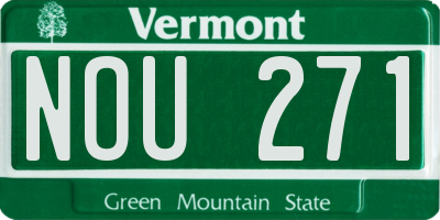 VT license plate NOU271