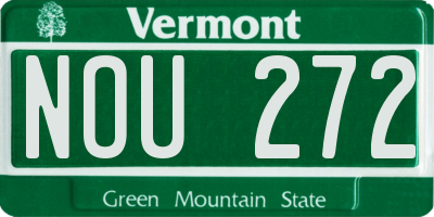 VT license plate NOU272