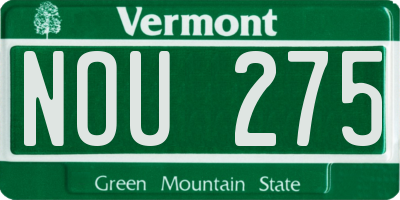 VT license plate NOU275