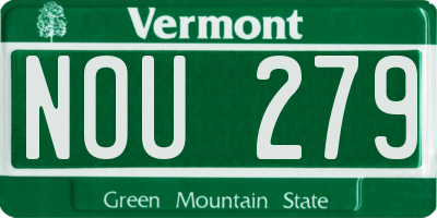 VT license plate NOU279