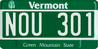 VT license plate NOU301