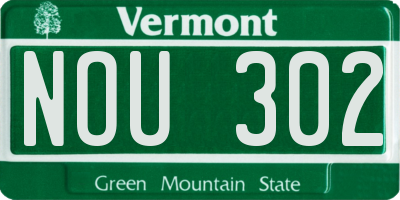 VT license plate NOU302