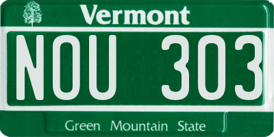 VT license plate NOU303