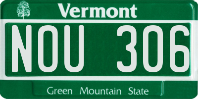 VT license plate NOU306