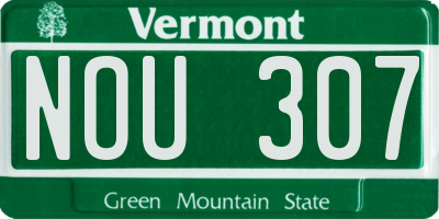VT license plate NOU307
