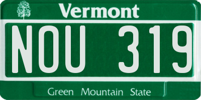 VT license plate NOU319