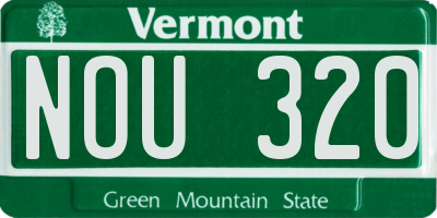 VT license plate NOU320