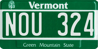 VT license plate NOU324