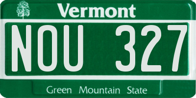VT license plate NOU327