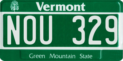 VT license plate NOU329