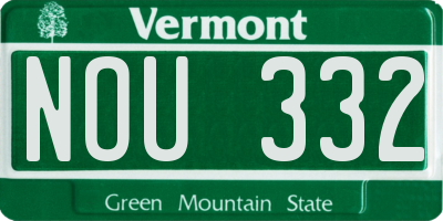 VT license plate NOU332