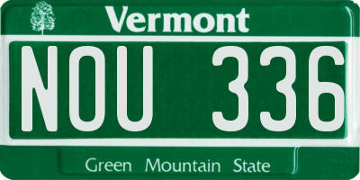 VT license plate NOU336