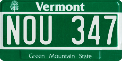 VT license plate NOU347