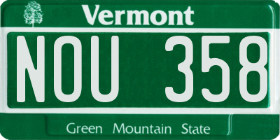 VT license plate NOU358