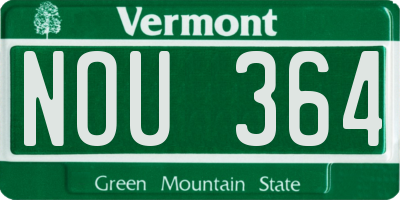 VT license plate NOU364