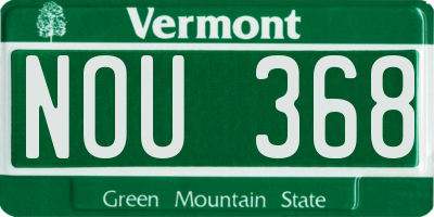 VT license plate NOU368