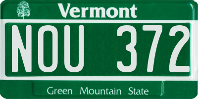 VT license plate NOU372