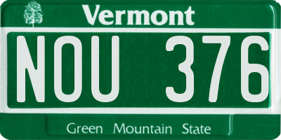 VT license plate NOU376