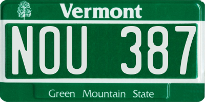 VT license plate NOU387