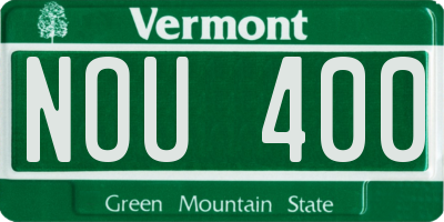VT license plate NOU400