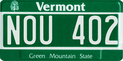 VT license plate NOU402