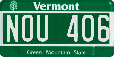 VT license plate NOU406