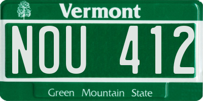 VT license plate NOU412