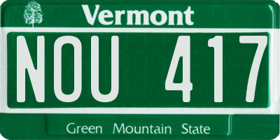 VT license plate NOU417