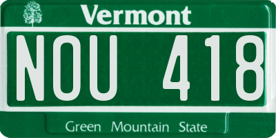 VT license plate NOU418