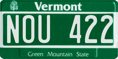 VT license plate NOU422