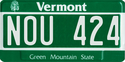 VT license plate NOU424
