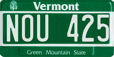 VT license plate NOU425