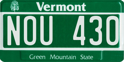 VT license plate NOU430